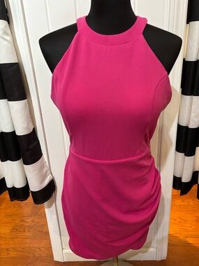 Sincerly Jules Hot Pink Rhinestone Fringe Open-Back Mini